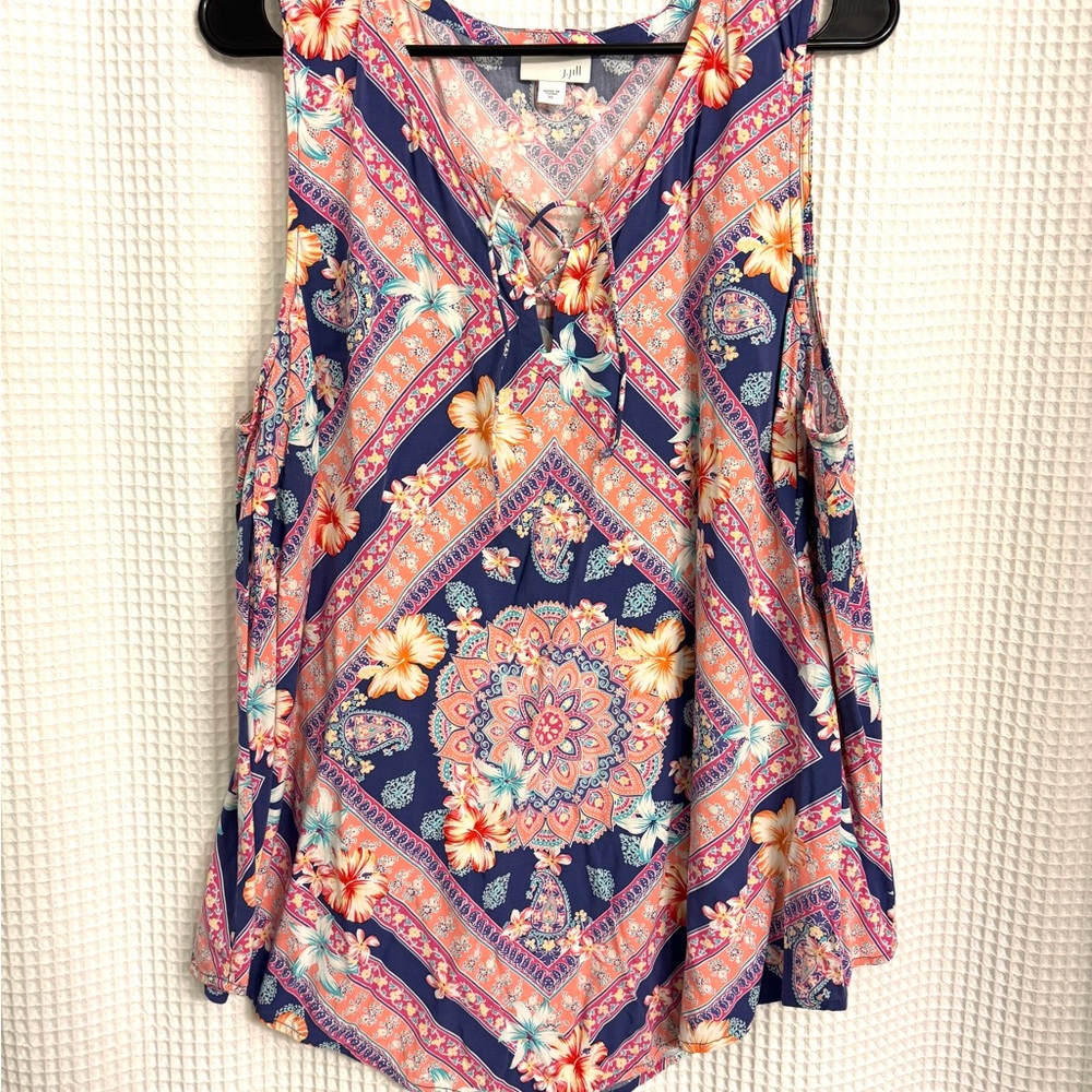 J. Jill Pink and Blue Sleeveless Tank Top